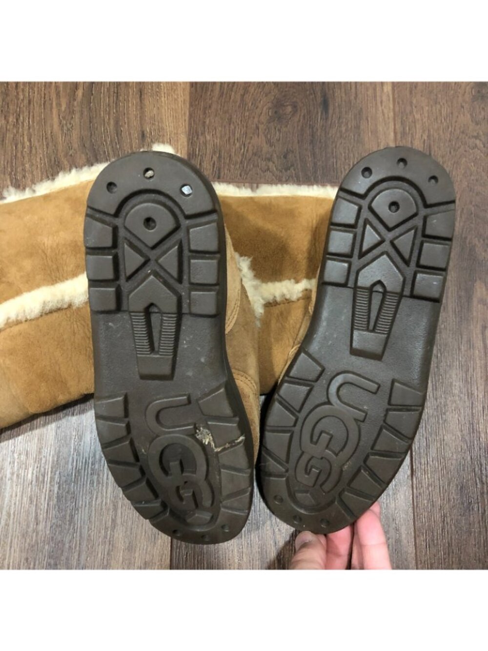 UGG Australia Sundance II Sheepskin Upper Tall Winter Boots Womens Sz 8 Brown - Picture 9 of 11